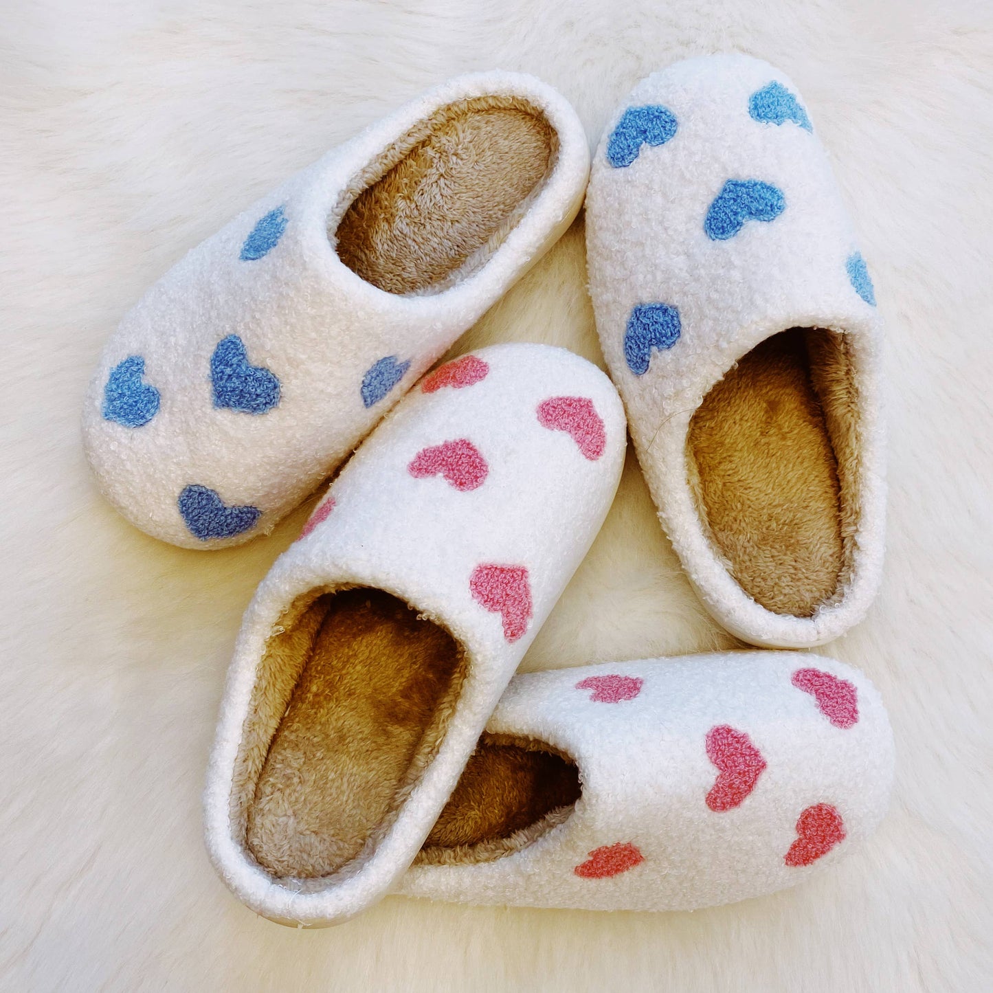 Heart Full Cozy Lounge Slippers: M/L / Precious Pink
