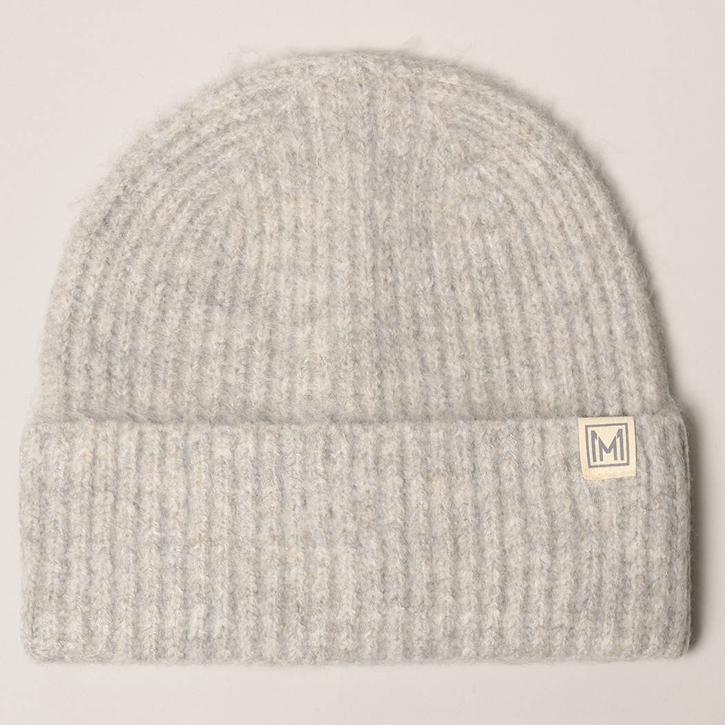 Soft Basic Ribbed Knit Cuff Beanie Hat: ONE SIZE / DENIM BLUE-NEW