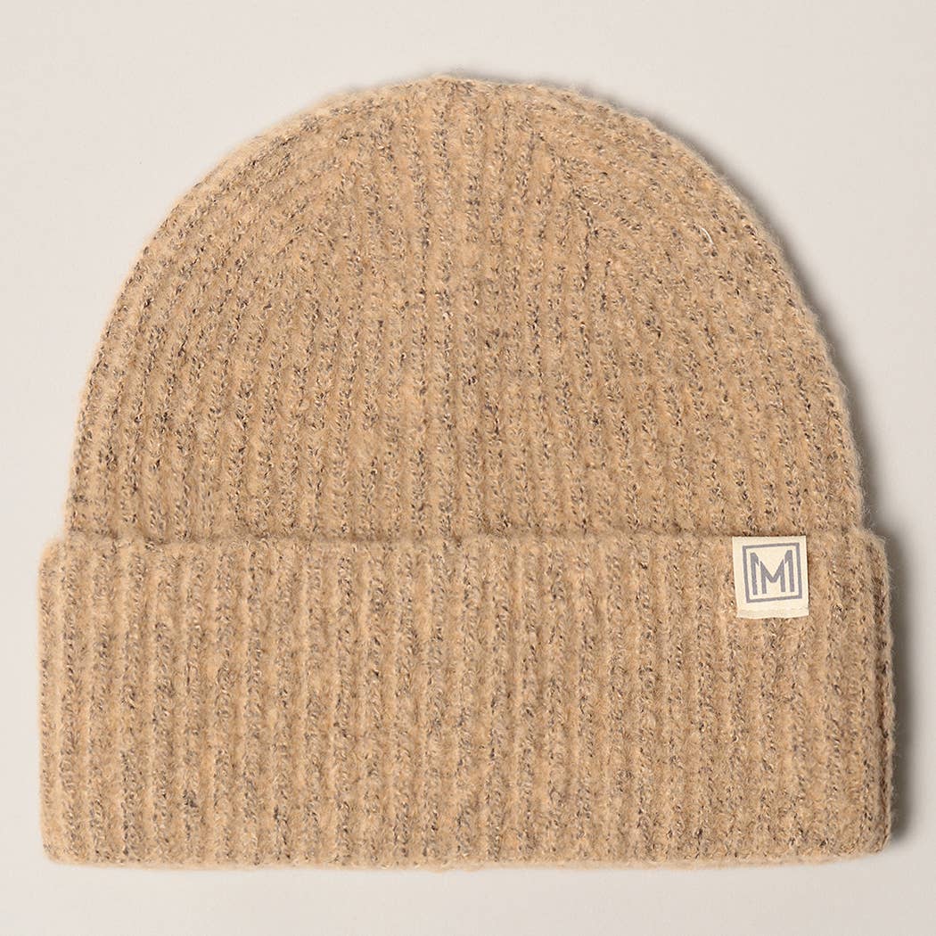 Soft Basic Ribbed Knit Cuff Beanie Hat: ONE SIZE / DENIM BLUE-NEW