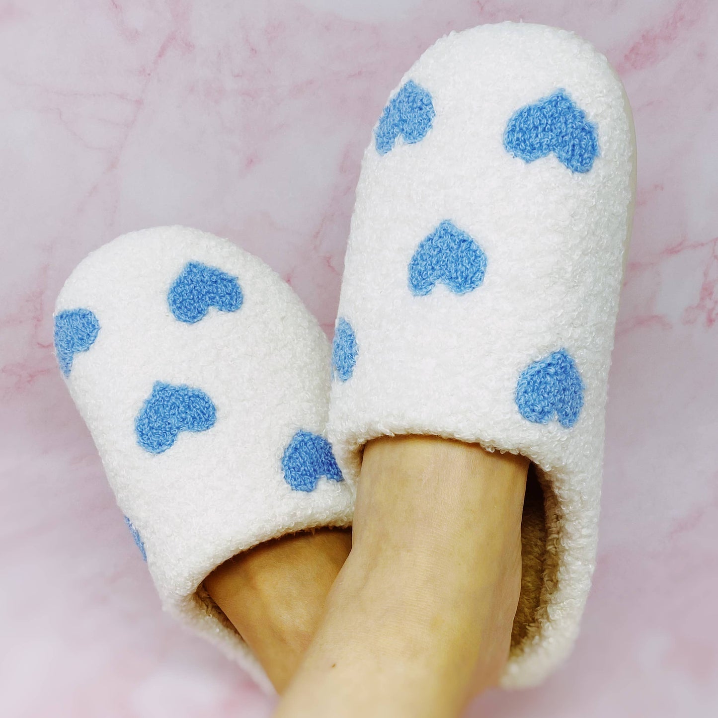 Heart Full Cozy Lounge Slippers: S/M / Lovely Blue
