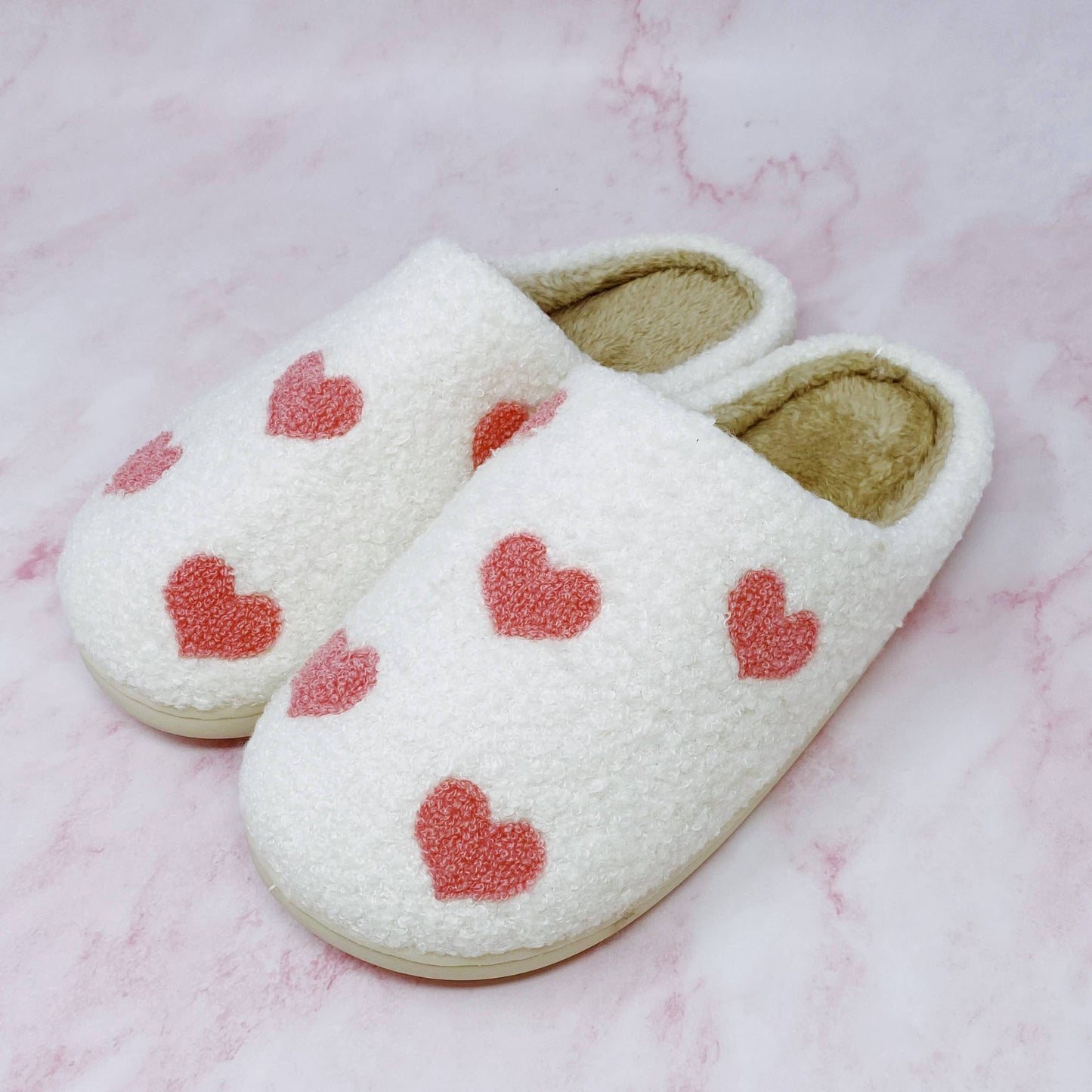 Heart Full Cozy Lounge Slippers: M/L / Precious Pink