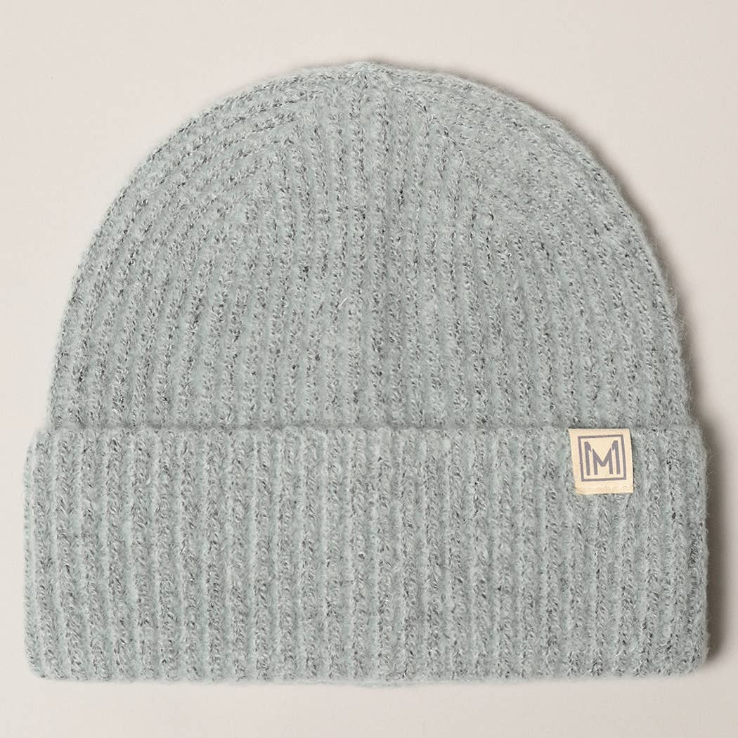 Soft Basic Ribbed Knit Cuff Beanie Hat: ONE SIZE / DENIM BLUE-NEW