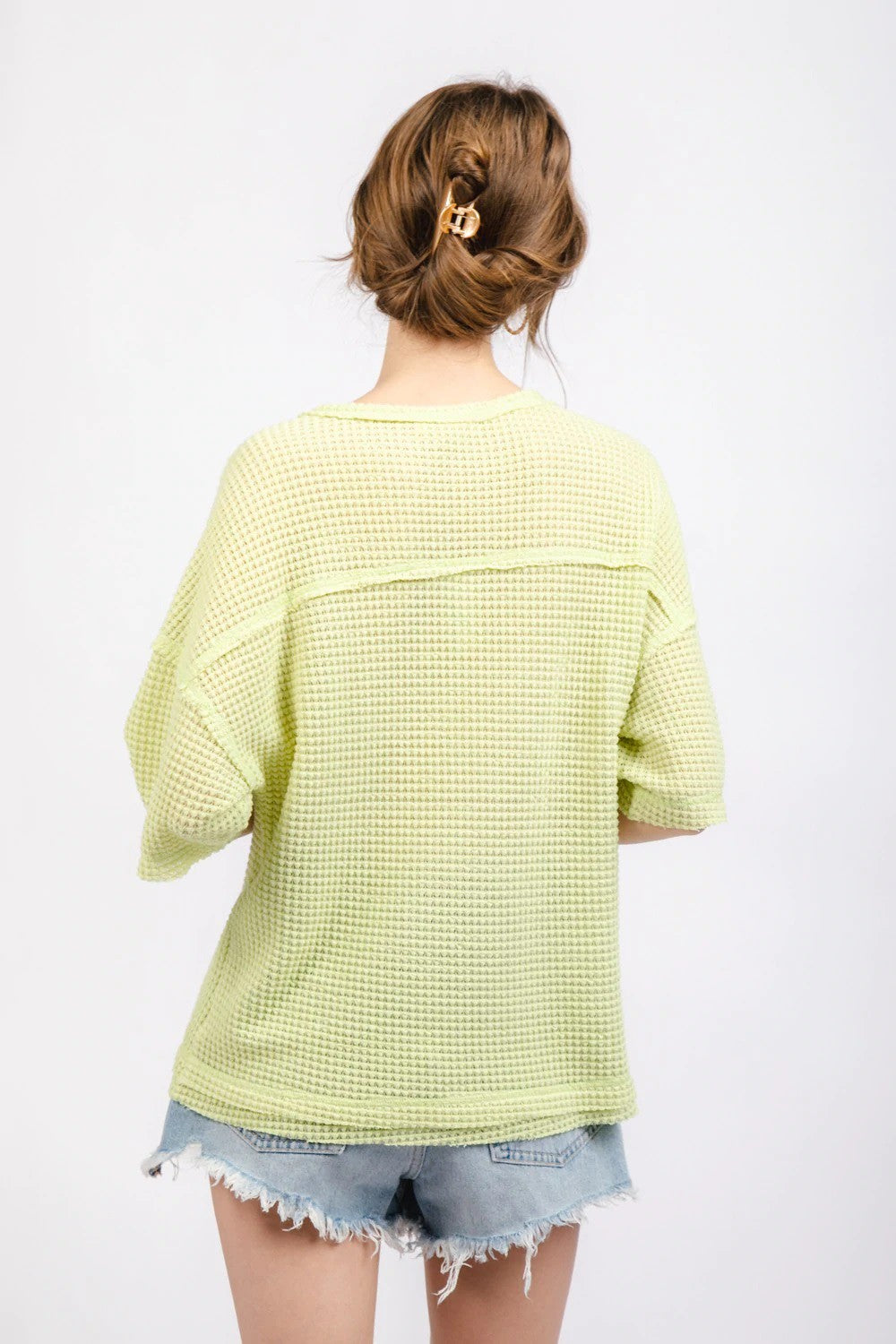 WAFFLE KNIT COMFY TOP