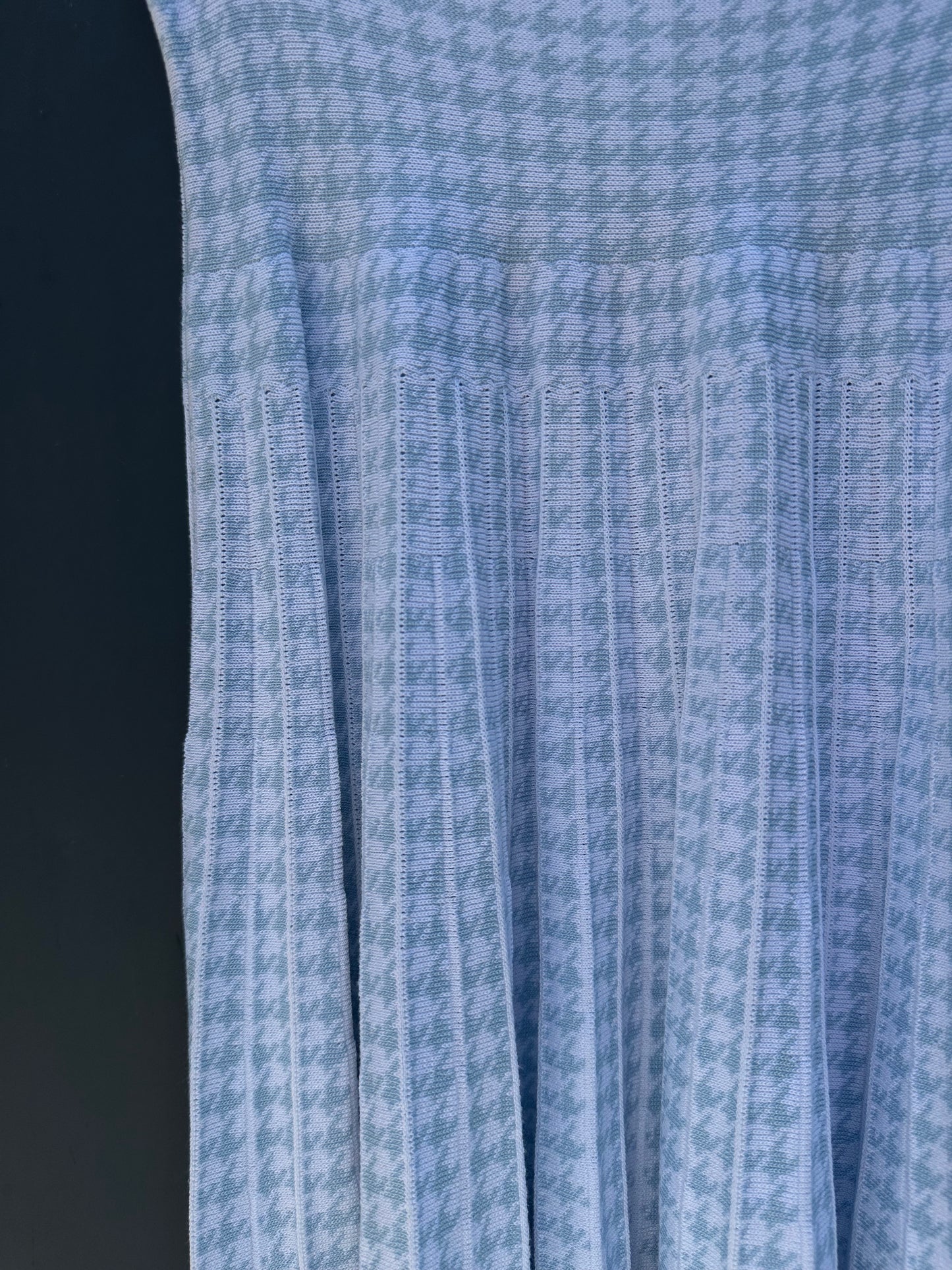 SUMMER HOUNDSTOOTH PLEATED SKIRT