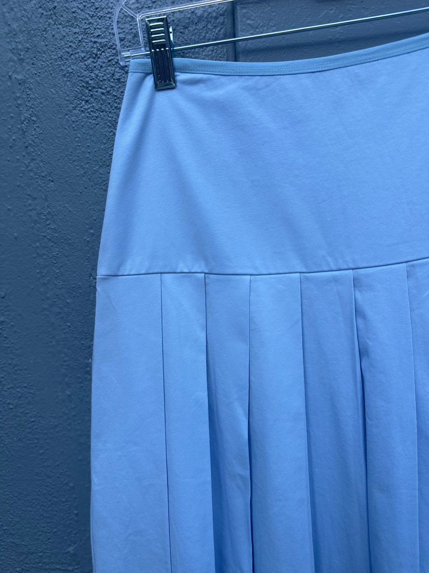SKY BLUE COTTON PLEATED