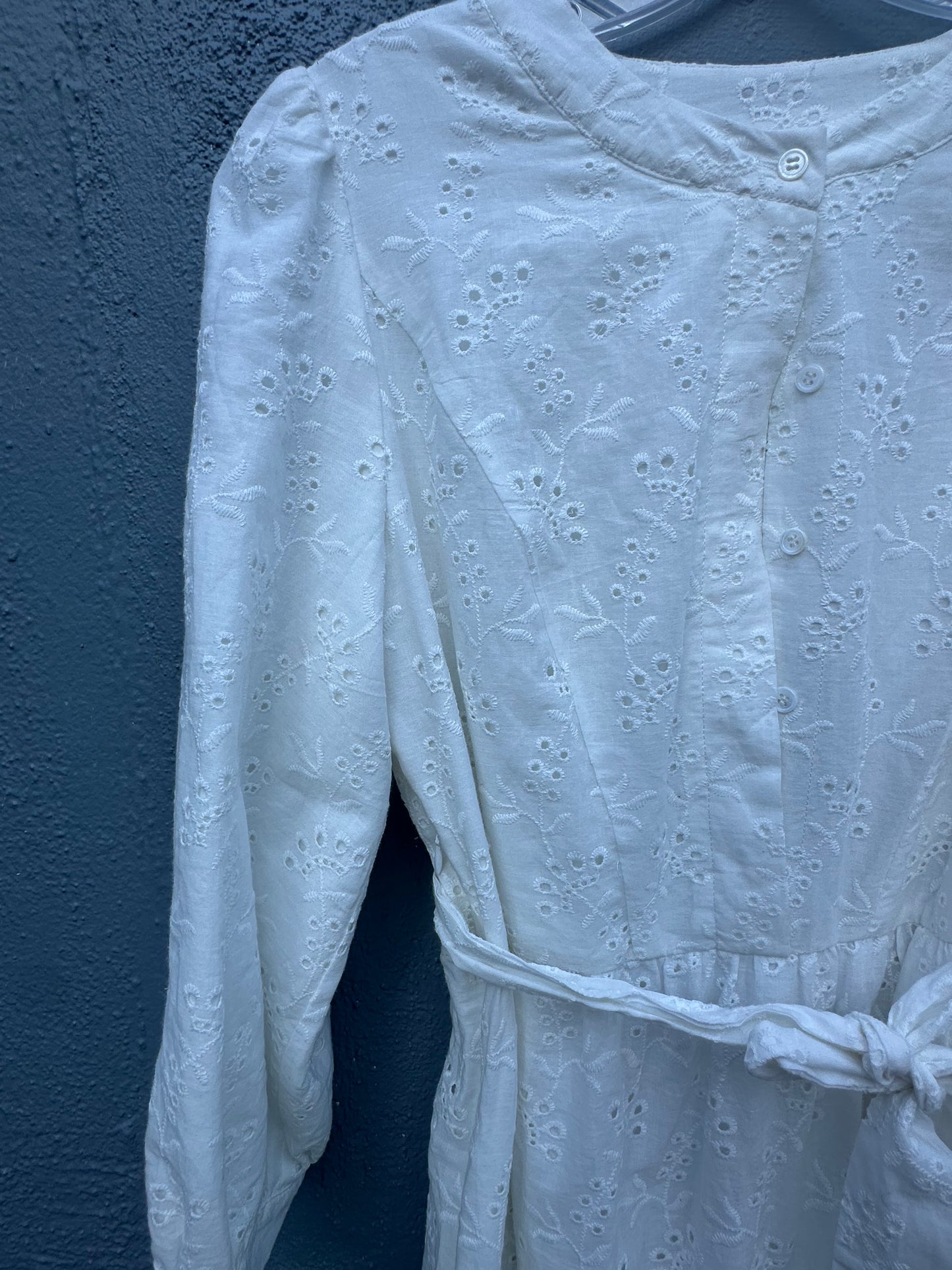 WHITE EYELET DRESS