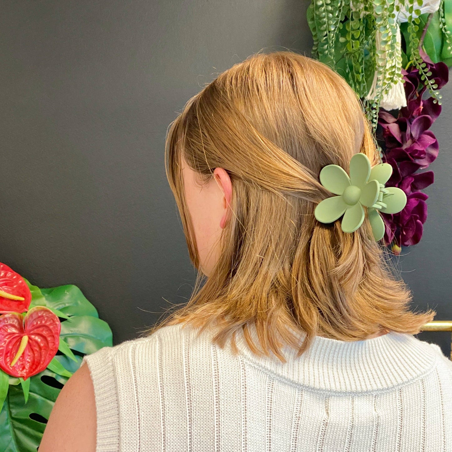 Daisy Days Hair Claw Set: Blush Olive