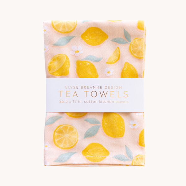 Pack of 2 Painted Lemons Tea Towels