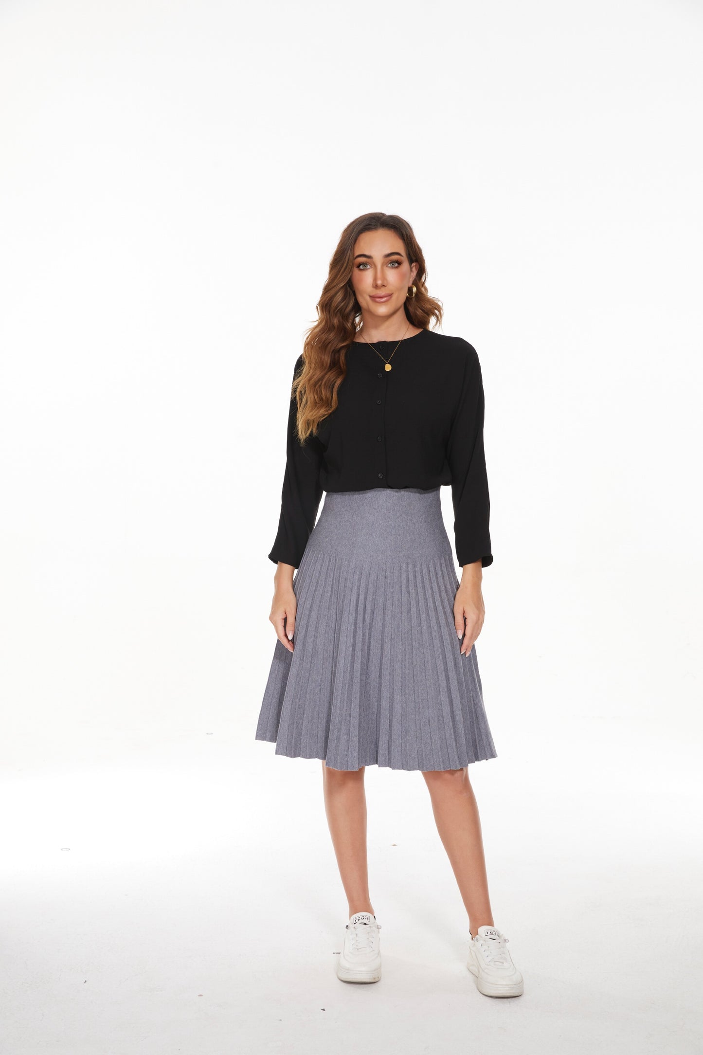 MM PERFECT BLACK DRESSY TOP - 7/8 SLEEVE