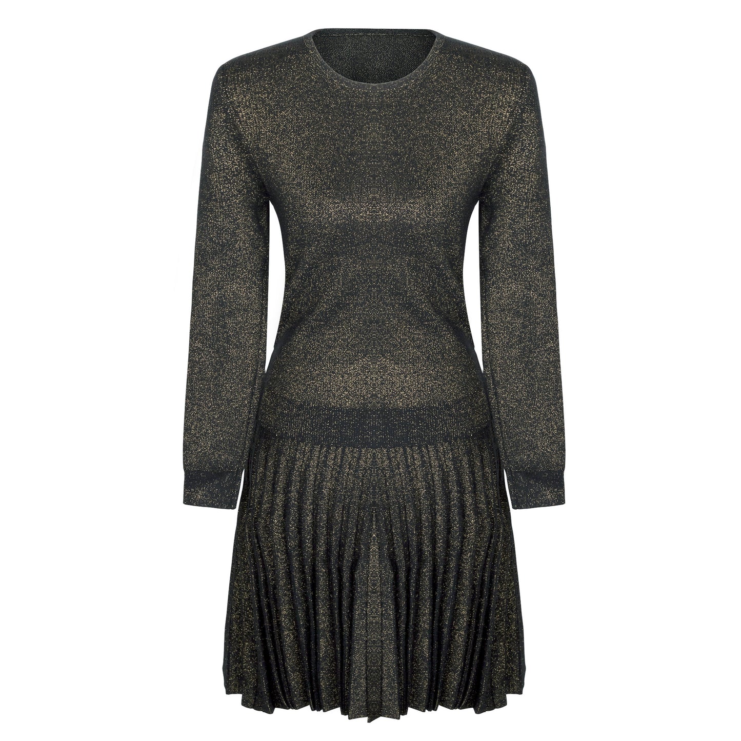 MM PLEATED SKIRT - LUREX BLACK GOLD