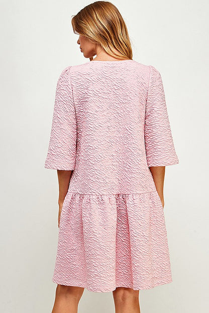 TEXTURED PINK PARTY DRESS
