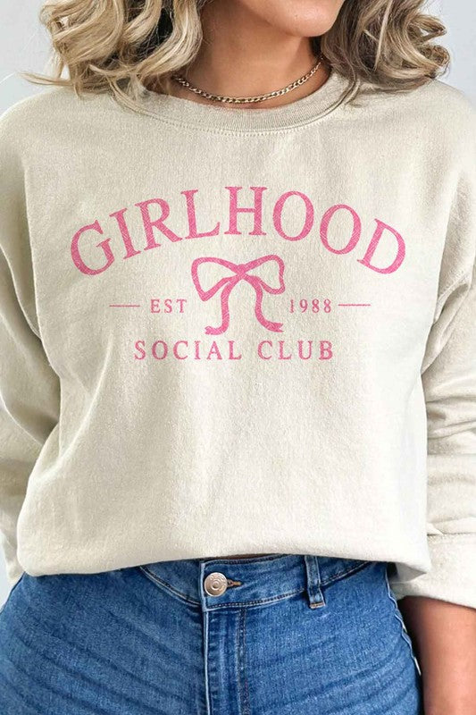 GIRLHOOD SOCIAL CLUB COQUETTE GRAPHIC SWEATSHIRT