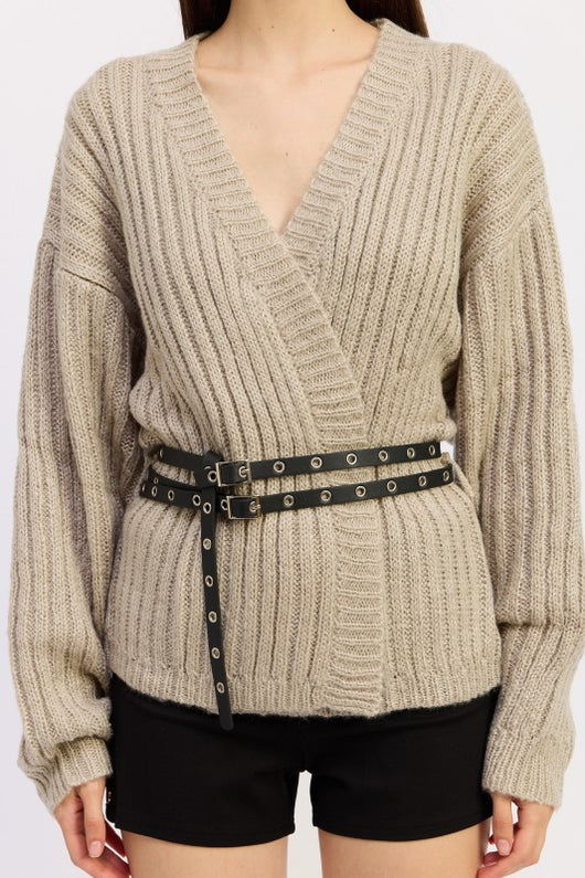 WRAPPED CARDIGAN WITH BELT