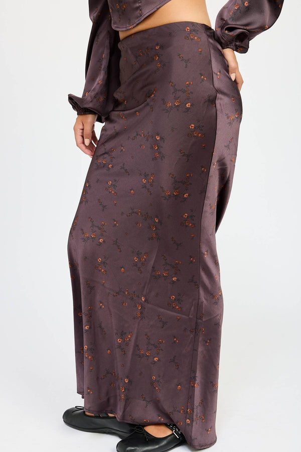 FLORAL BIAS CUT MAXI SKIRT