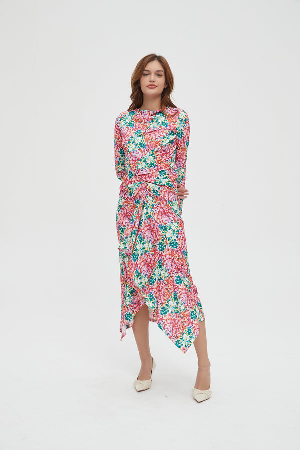 ALL OVER RUCHED DRESS byMM - SPRING POP