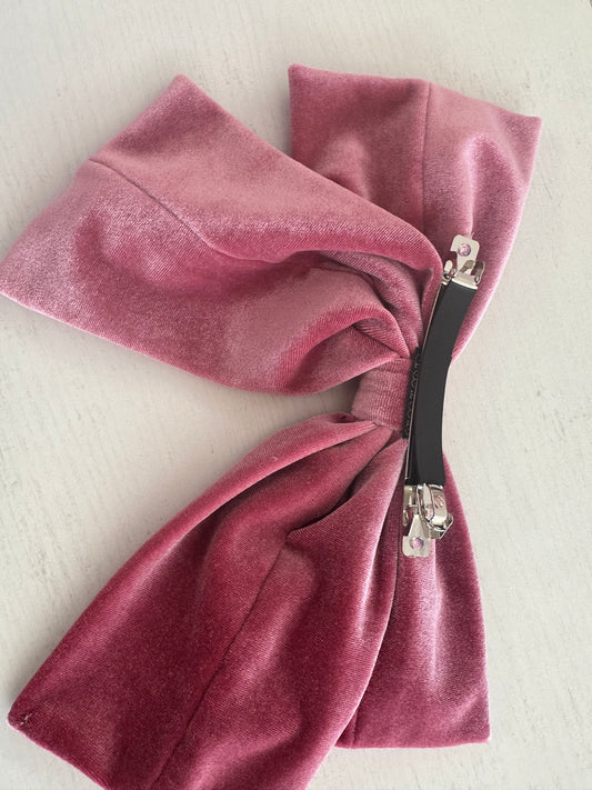 PINK VELVET BLOW HAIR CLIP