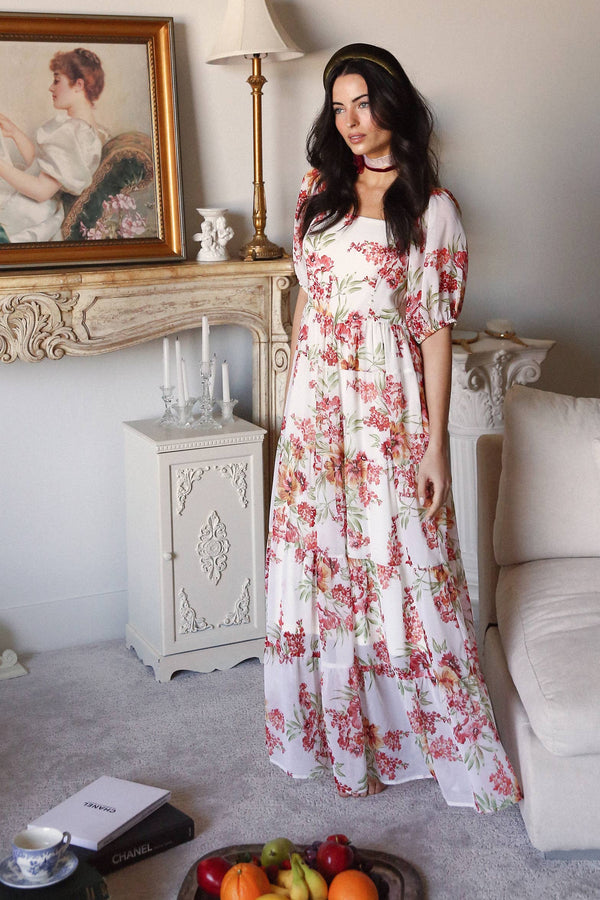 FLORAL TIERED MAXI DRESS