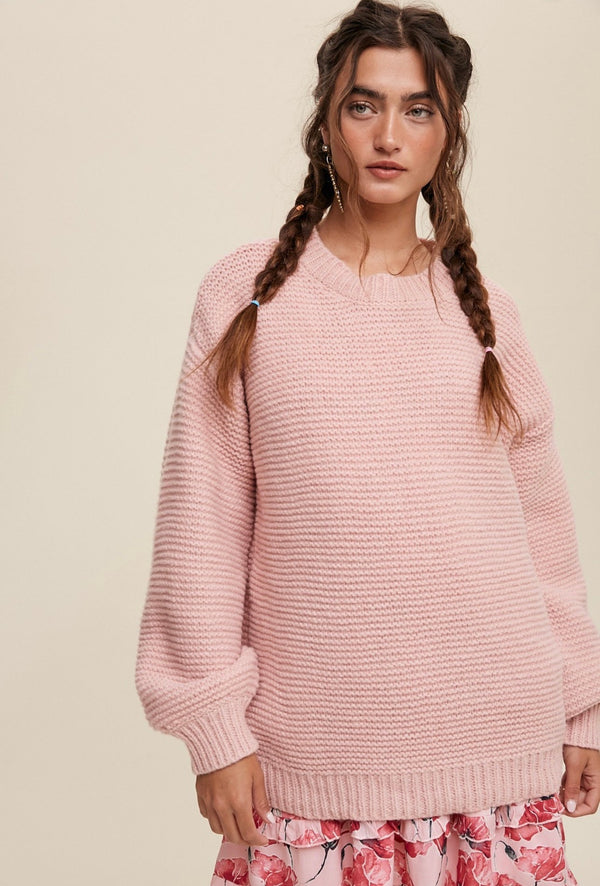 CHUNKY RIBBED KNIT SWEATER