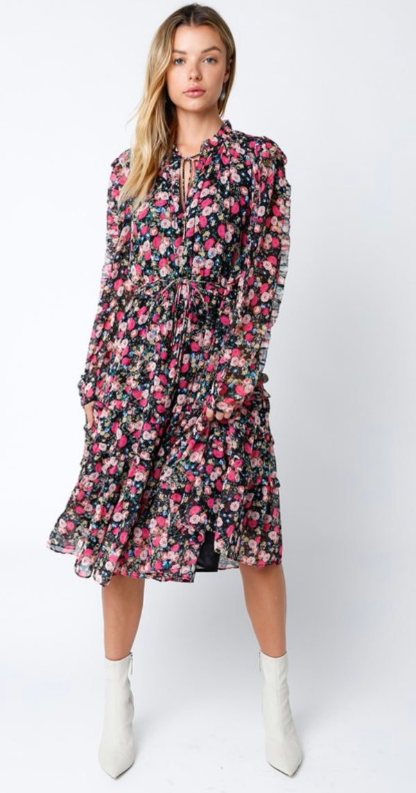 FLORAL MIDI DRESS