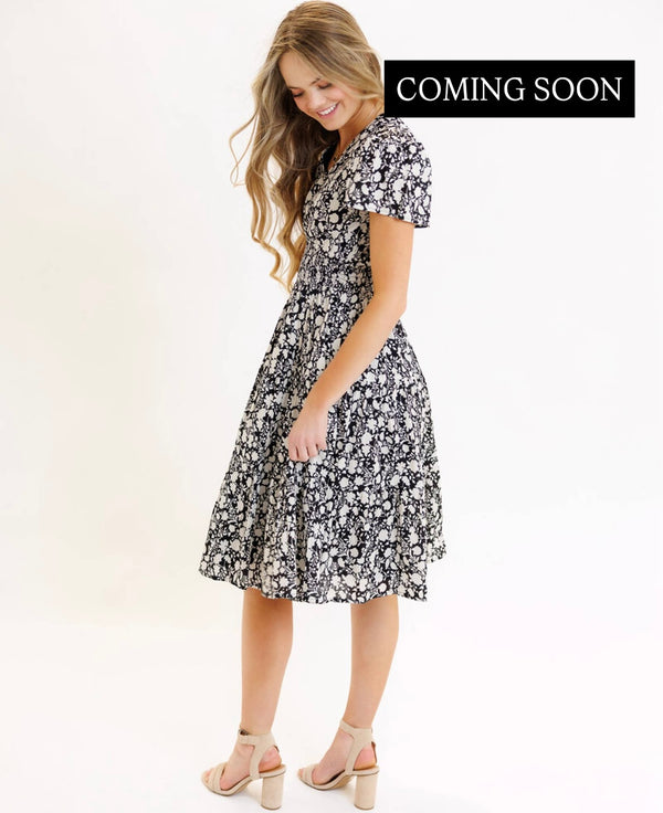 VNECK SMOCKED FRONT DRESS
