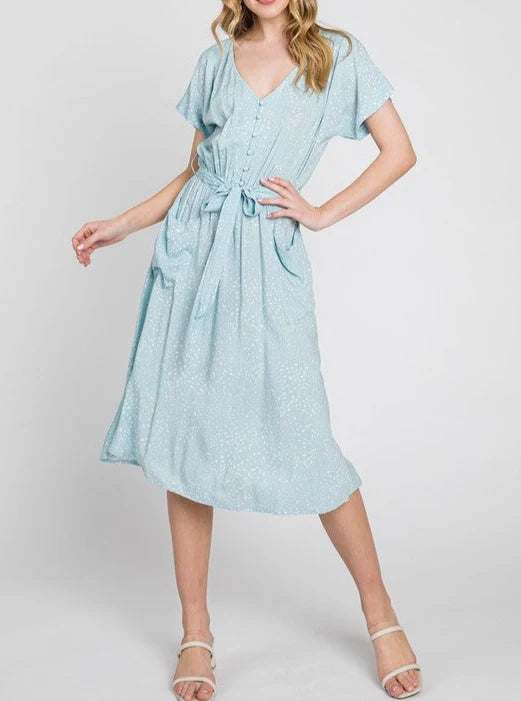 EASY BLUE LEOPARD DRESS