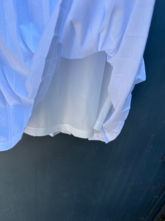 COTTON WHITE PLEATED SKIRT