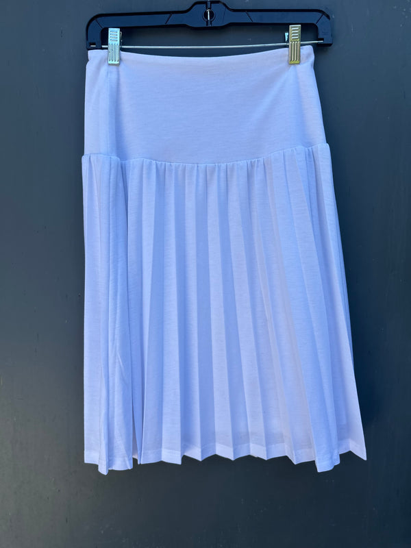 COTTON WHITE PLEATED SKIRT