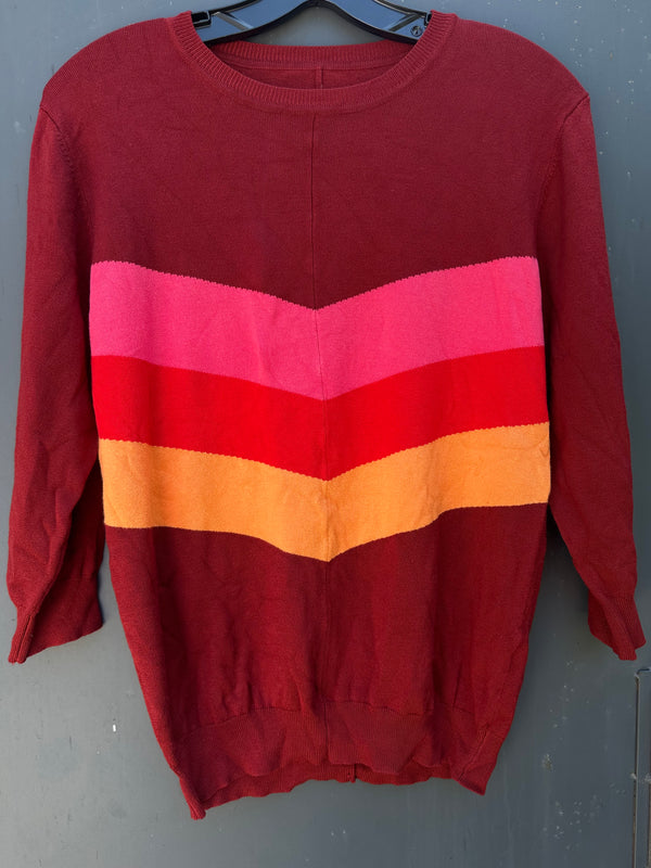 THIN KNIT CHEVRON SWEATER