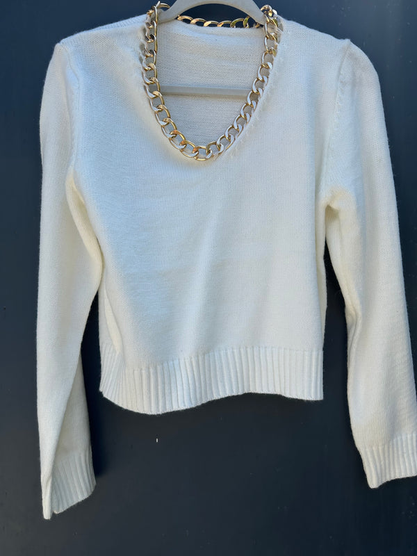 GOLD CHAIN SWEATER