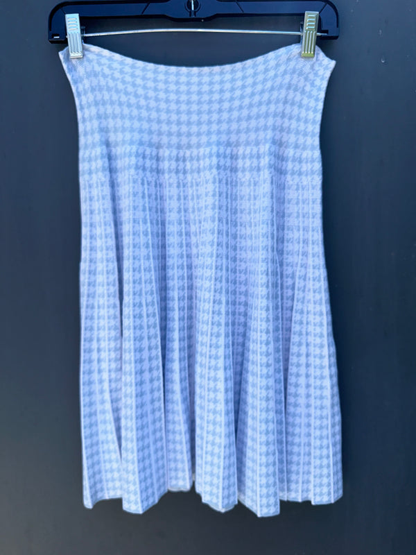 SUMMER HOUNDSTOOTH PLEATED SKIRT