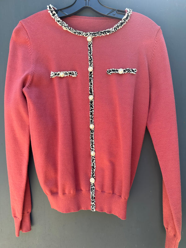 CLASSIQUE RUST CARDIGAN