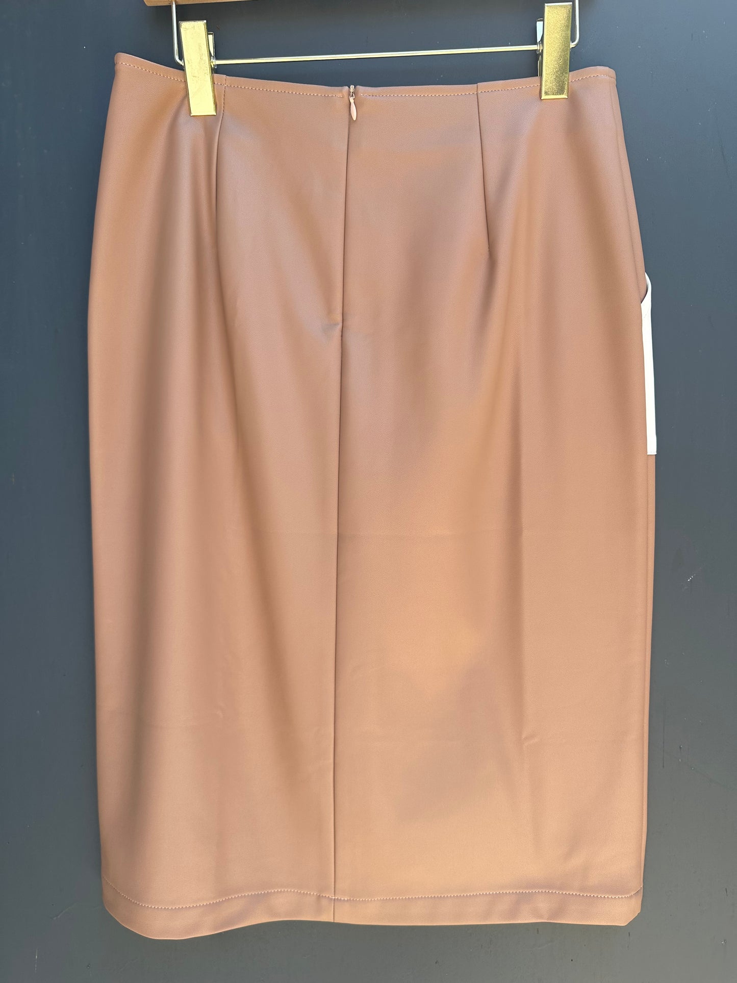 CONSTRAST LEATHER PENCIL SKIRT