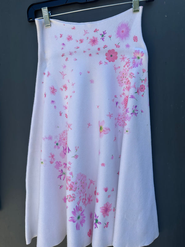 FLORAL SUMMER WHITE SKIRT
