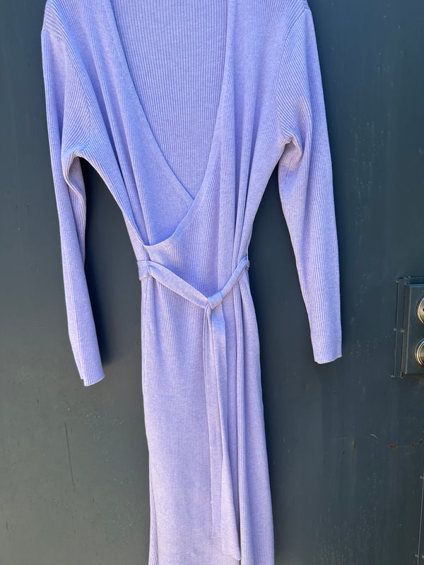 RIBBED WRAP DRESS