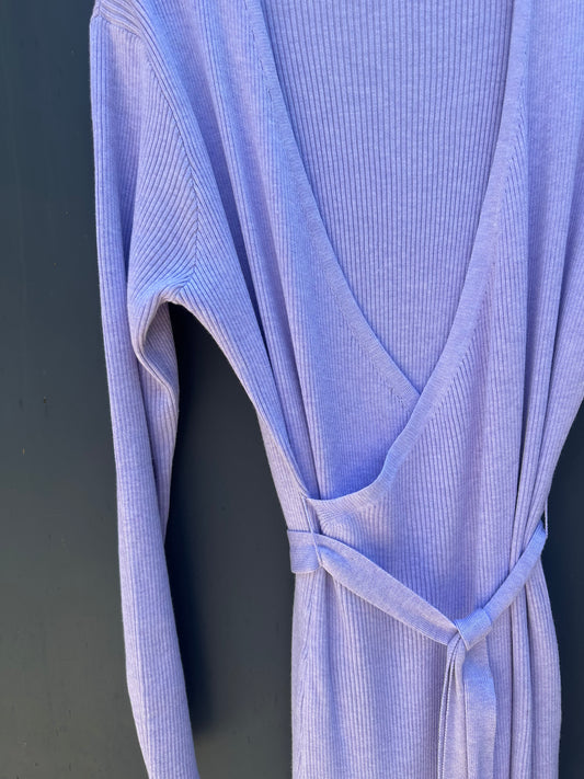 RIBBED WRAP DRESS