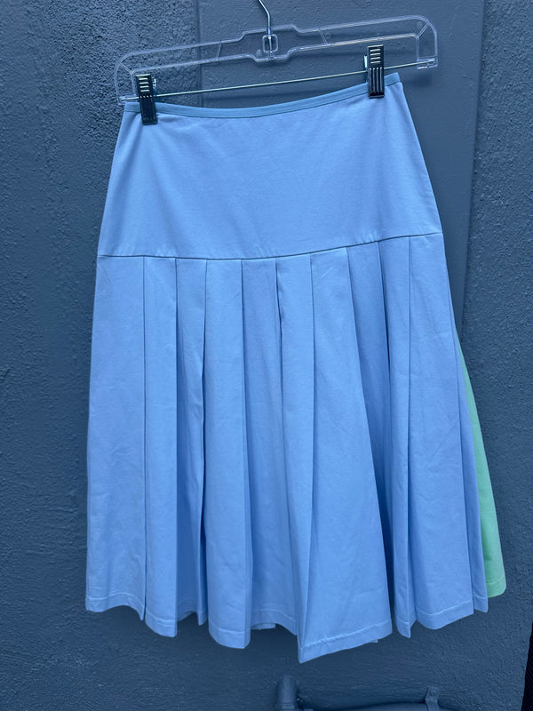 SKY BLUE COTTON PLEATED