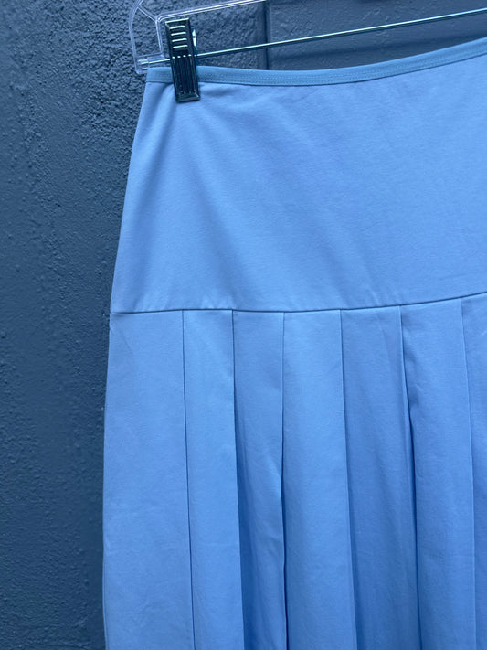 SKY BLUE COTTON PLEATED