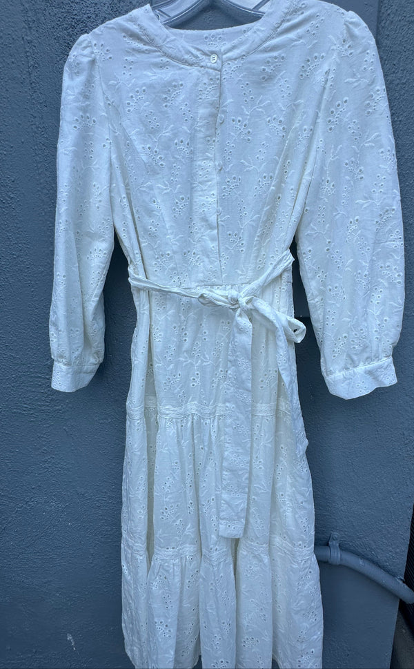 WHITE EYELET DRESS