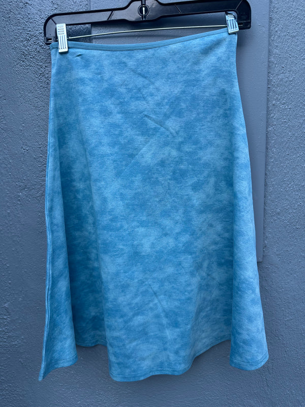 BLUE DENIM COTTON FIT AND FLARE