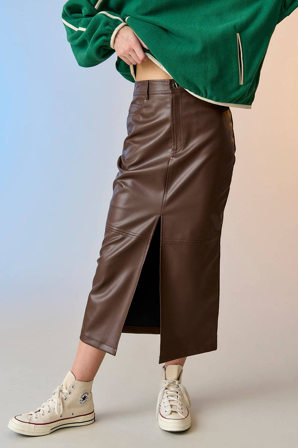 LEATHER PENCIL SKIRT