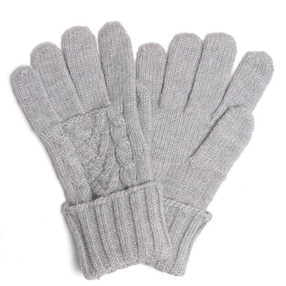 Solid Cable Knitted Flip Cuff Touch Gloves: ONE SIZE / 6 ASSORTED COLORS