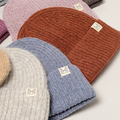 Soft Basic Ribbed Knit Cuff Beanie Hat: ONE SIZE / DENIM BLUE-NEW