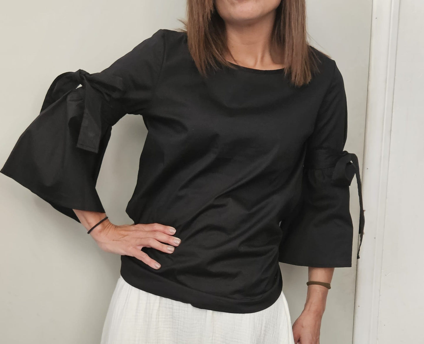 Black Bell sleeves Blouse