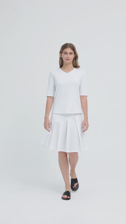 MM COTTON HALF PLEAT - WHITE