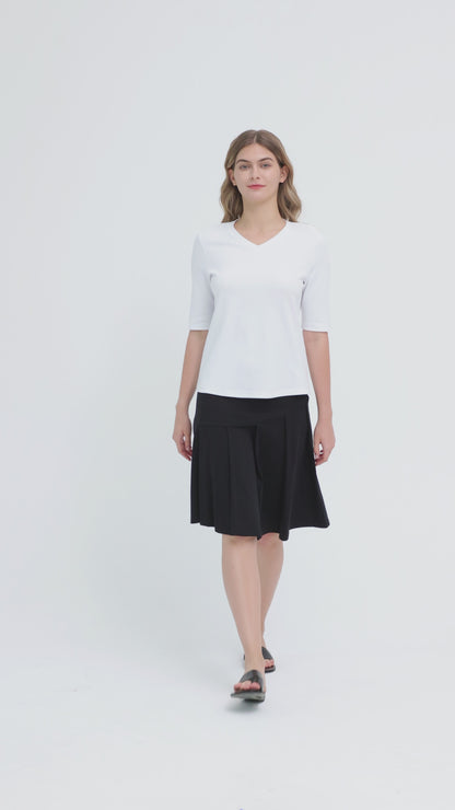MM COTTON HALF PLEAT - BLACK