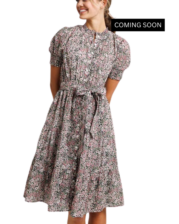 FLORAL BUTTON DOWN DRESS