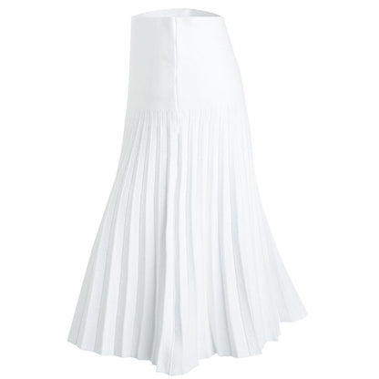 MM SUMMER PLEATED SKIRT- PURE WHITE.