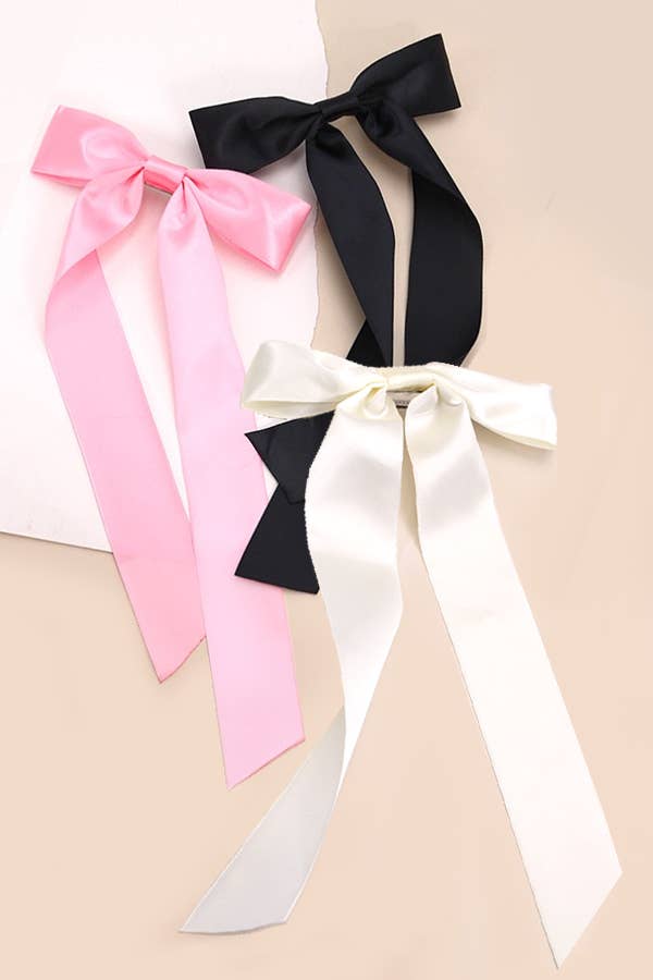 SILKY SATIN BOW LACE HAIR CLIPS | 40H614