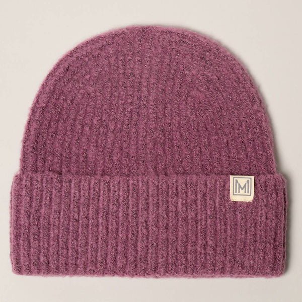 Soft Basic Ribbed Knit Cuff Beanie Hat: ONE SIZE / PURPLE-NEW