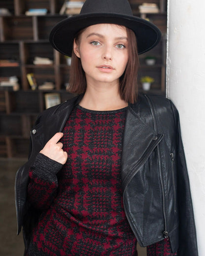 AMAZING MM SKIRT LUREX MAROON PLAID